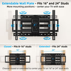 HOME VISION Heavy Duty Tilt TV Wall Mount for 32-86 Inch Flat/Curved Screen
