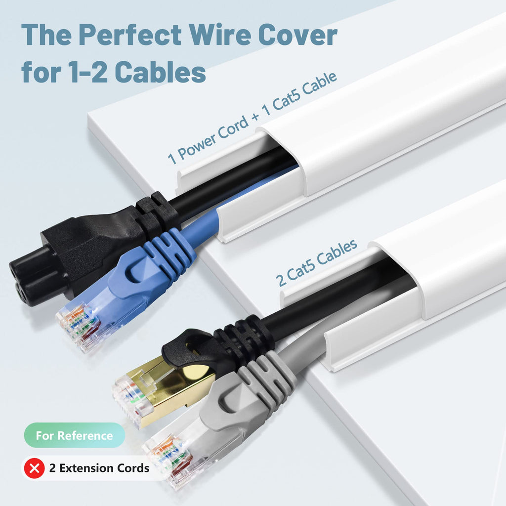 ZhiYo 43" Cord Covers for Wires on Wall, Beige Cord Hider, 0.7" W x 0.4" H