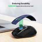 TECKNET Wireless Mouse for Laptop, 4800 DPI Optical Computer Mice with 6 Adjustable Levels, 30 Months Long Battery Life 2.4G Cordless USB Silent Mouse for Notebook, PC, Office Home Work -Grey