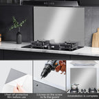 12"x29.5" Stainless Steel Backsplash - Ultra Flat & Easy to Clean, Protect Wall from Splash & Stain - Kitchen Stove Backsplash Panel for Oven & Range Hood with Pre-Drilled Holes