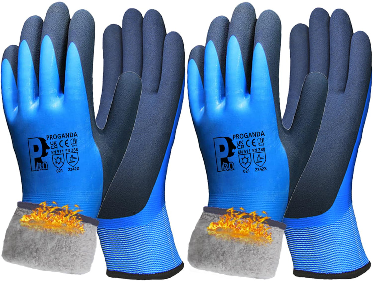 Winter Work Gloves Thermal Fleece Liner Waterproof Coating Superior Grip for Cold Weather Car Washing Gardening Fishing Multipurpose