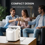 Electactic Portable Ice Maker Countertop,8 Bullet Ice in 6 Mins,2 Ice Size