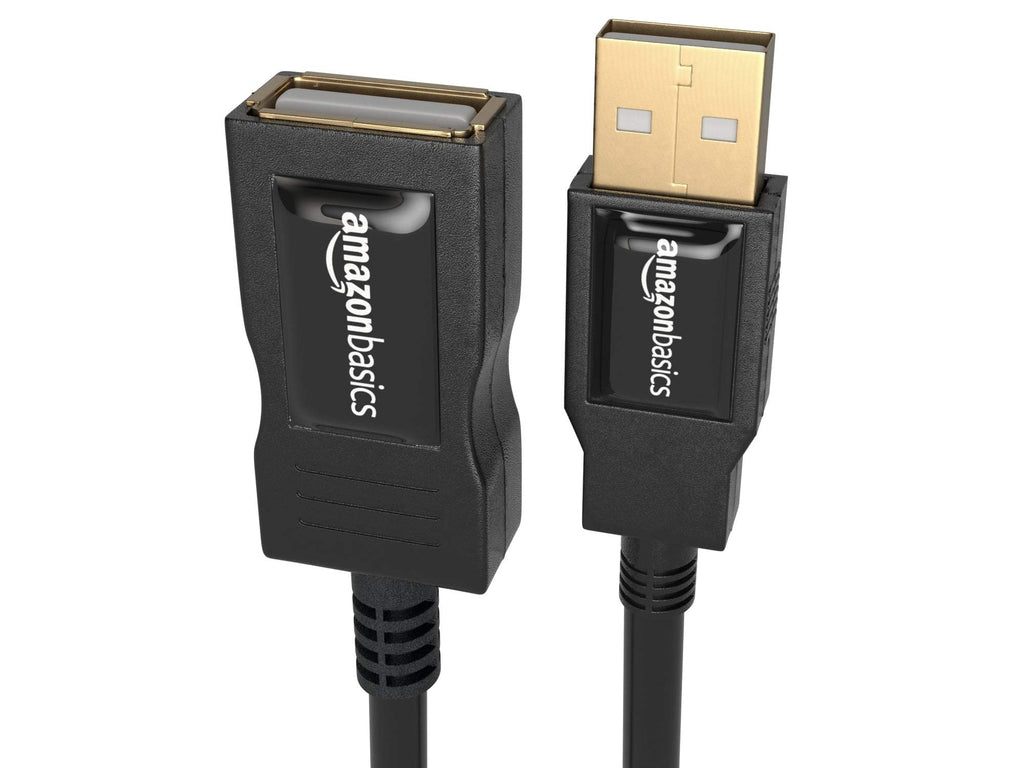 Amazon Basics USB Extension Cable 2.0 A-Male to A-Female, 1 m, Black