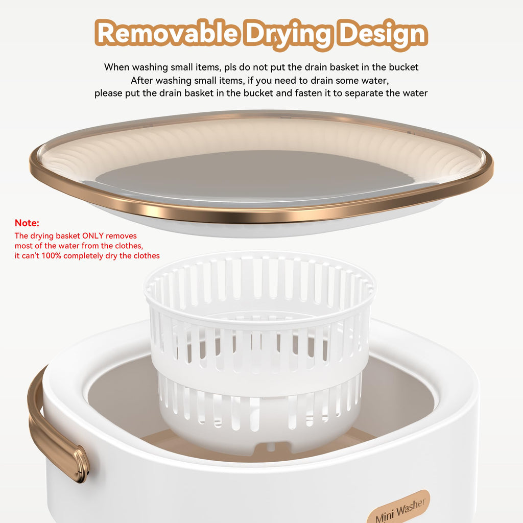 JUJOJB Portable Washing Machine, Folding 20L Mini Washer and Spin-Dryer