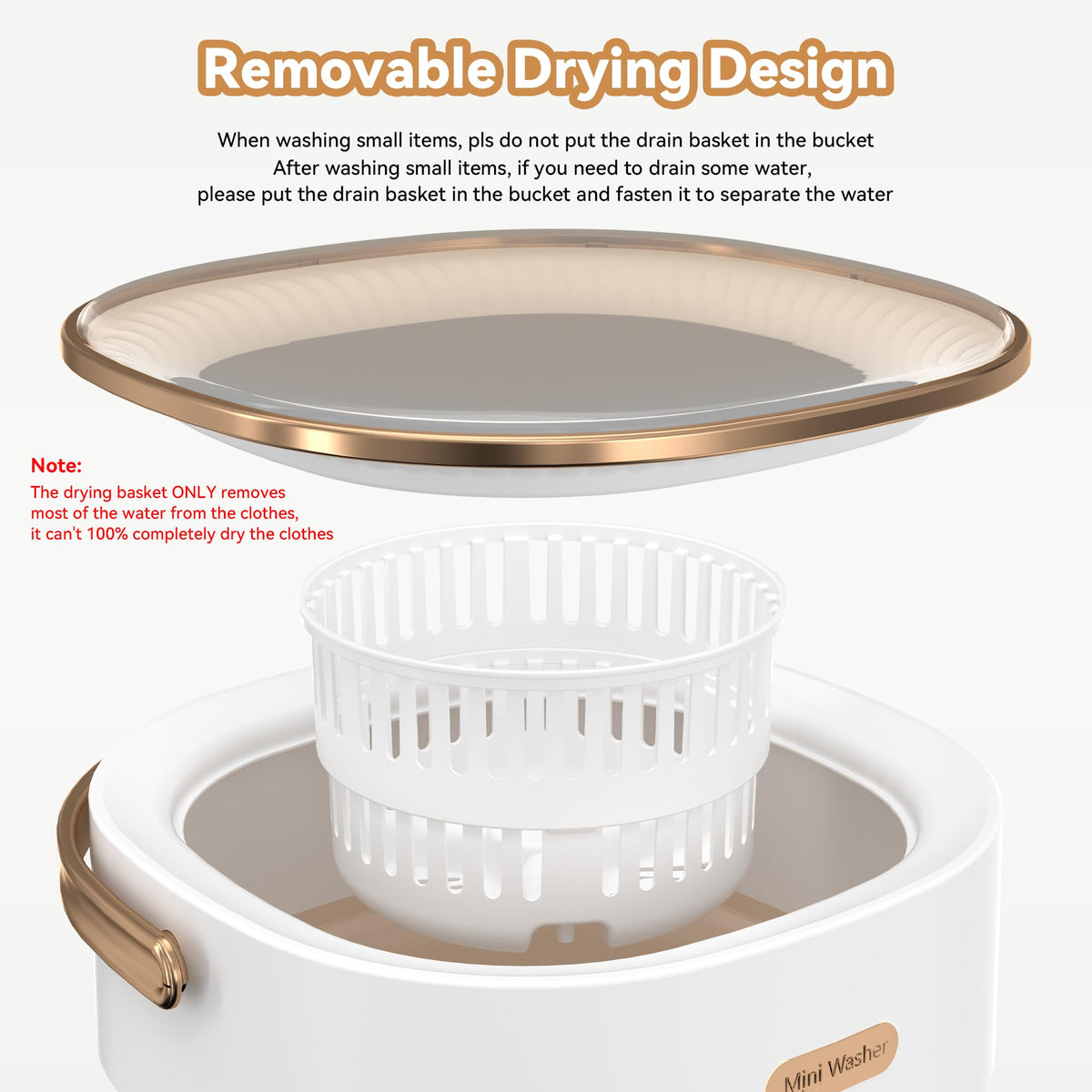 JUJOJB Portable Washing Machine, Folding 20L Mini Washer and Spin-Dryer
