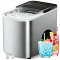 38lbs Per Day Countertop Ice Maker, 9 Ice Cubes in 3.5 Minutes, Self-Cleaning Portable Ice Machine with 2 Bullet Sizes for Kitchen, Camping, RV, and Party