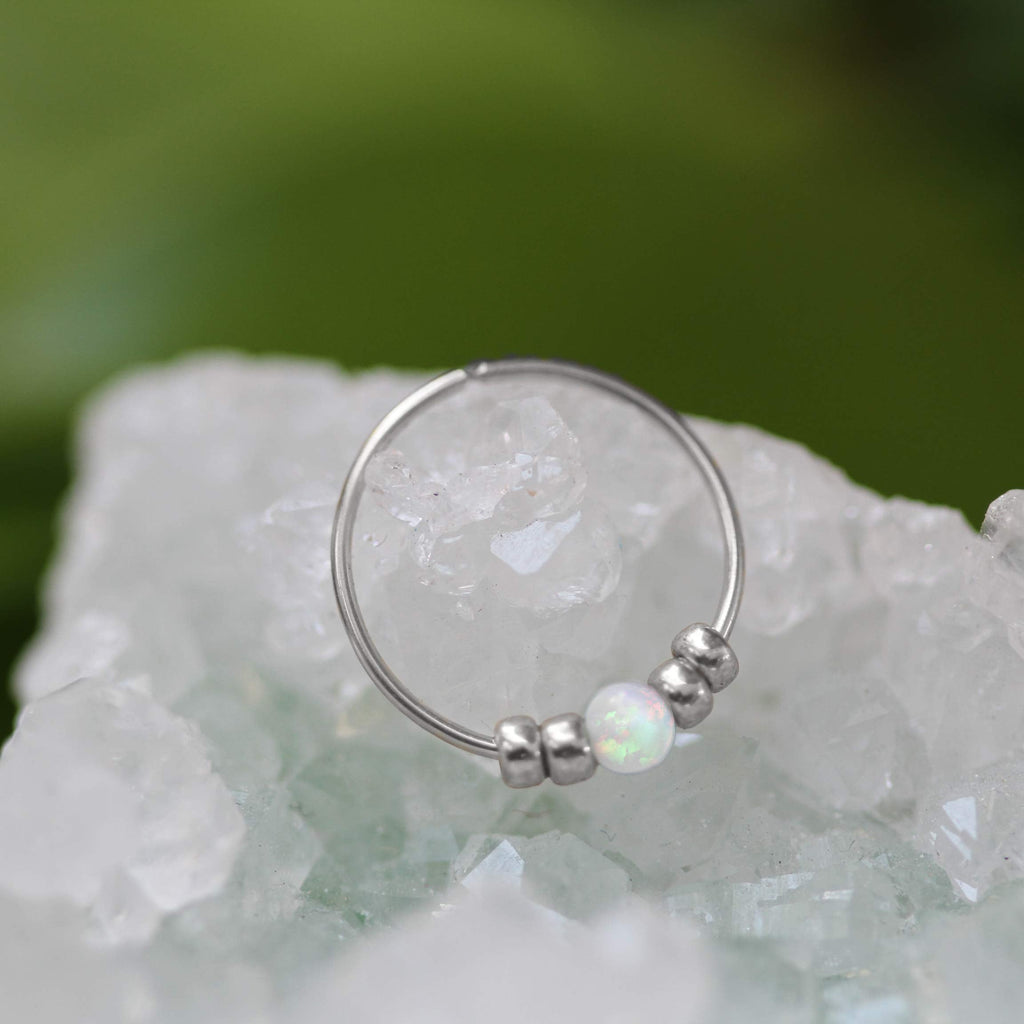 Ultra Thin Opal Nose Ring