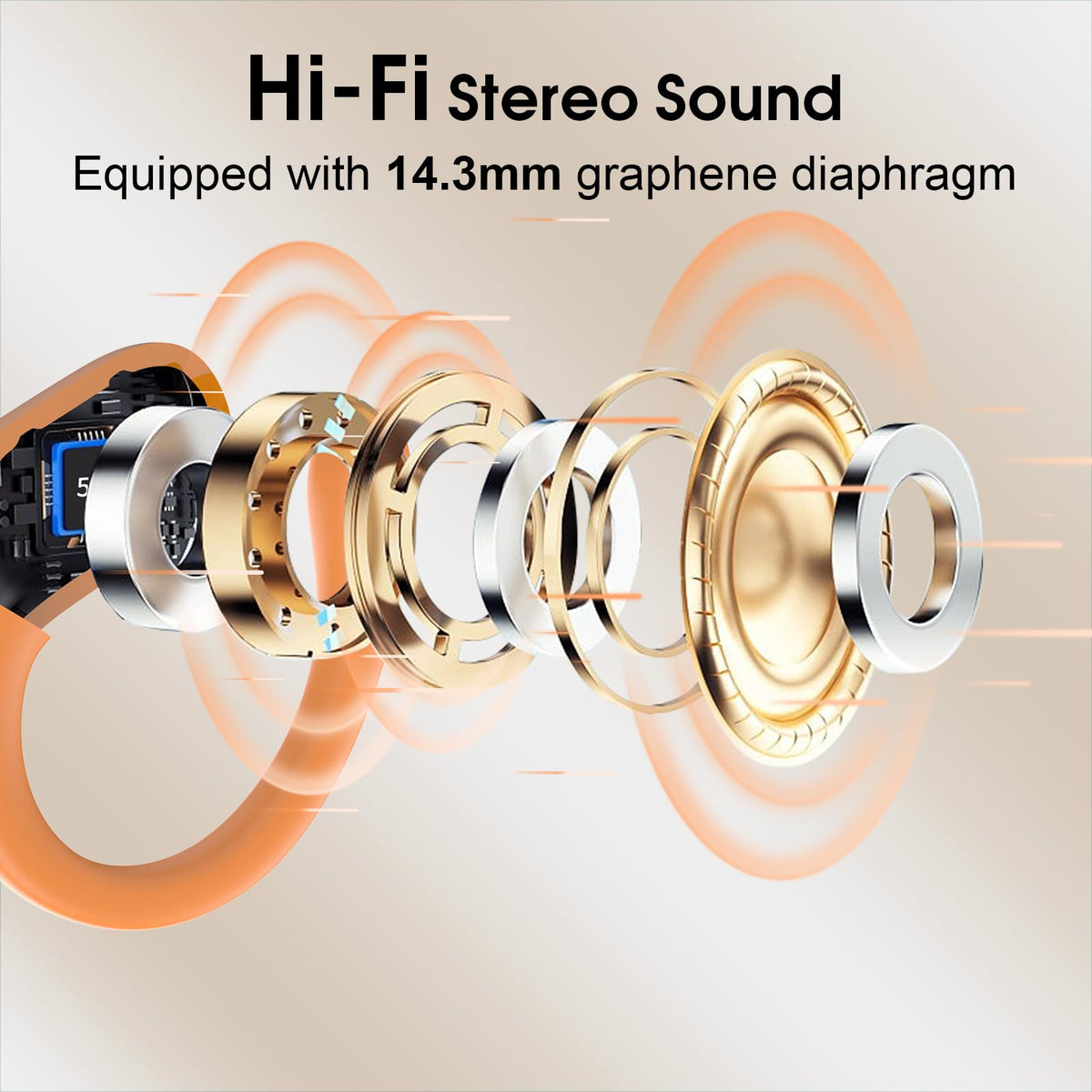 Aptkdoe Wireless Earbuds 75H Bluetooth 5.4 Sport Headphones with Earhooks