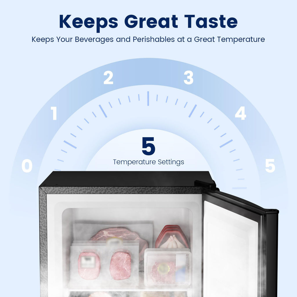 BANGSON 1.1 Cu.ft Upright Mini Freezer for Dorms Apartment, Silver