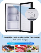 BODACIOUS 3.2 Cu.Ft Mini Freezer - Compact Upright Small Freezer - Silver