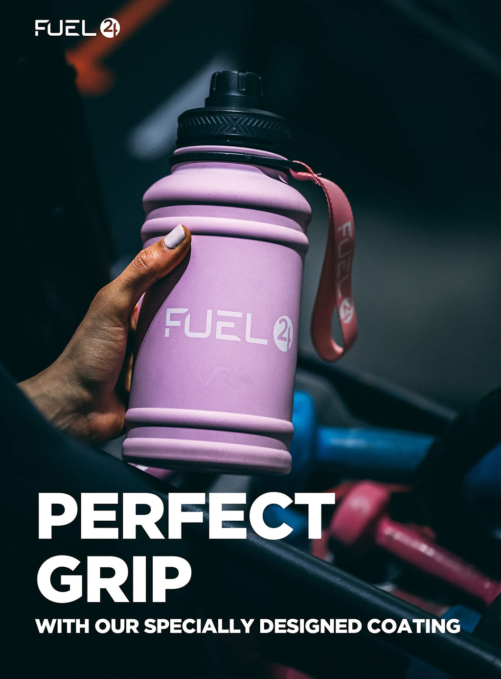 Fuel24 Stainless Steel Jug - 1.3 or 2.2 Litre Water Bottle - Extra Strong, BPA Free, Leak Proof - Large Gym Sports Bottle, 1.3L, 2.2L, Metal Bottle - Colour Options
