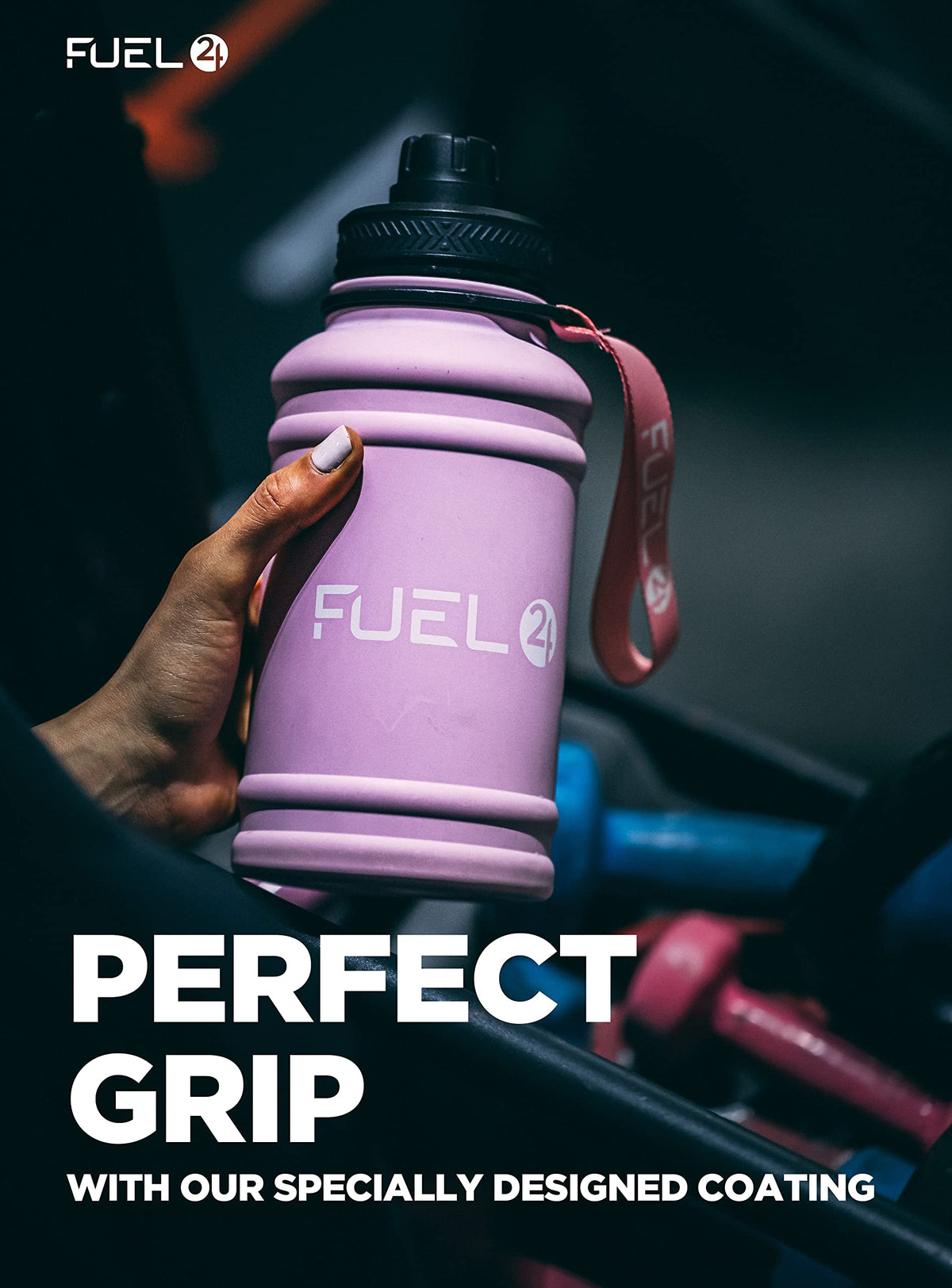 Fuel24 Stainless Steel Jug - 1.3 or 2.2 Litre Water Bottle - Extra Strong, BPA Free, Leak Proof - Large Gym Sports Bottle, 1.3L, 2.2L, Metal Bottle - Colour Options