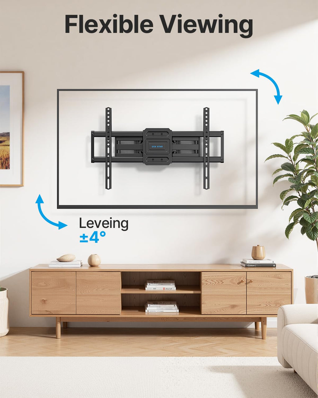 USX STAR Tilting TV Wall Mount Bracket for 32 42 43 50 55 60 Inch TVs