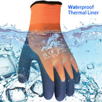 Winter Work Gloves Thermal Fleece Liner Waterproof Coating Superior Grip for Cold Weather Car Washing Gardening Fishing Multipurpose
