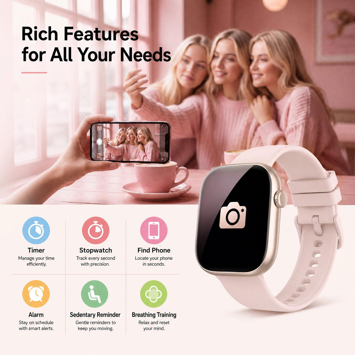Smart Watch for Women, Bluetooth Answer/Make Calls, 1.83"HD Screen