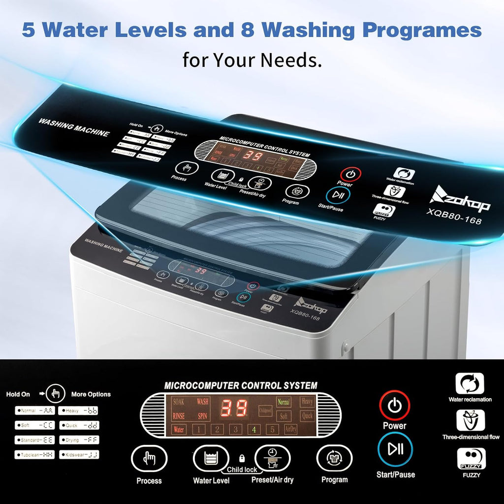 Winado 15.6LBS Full Automatic Portable Washing Machine with Drain Pump