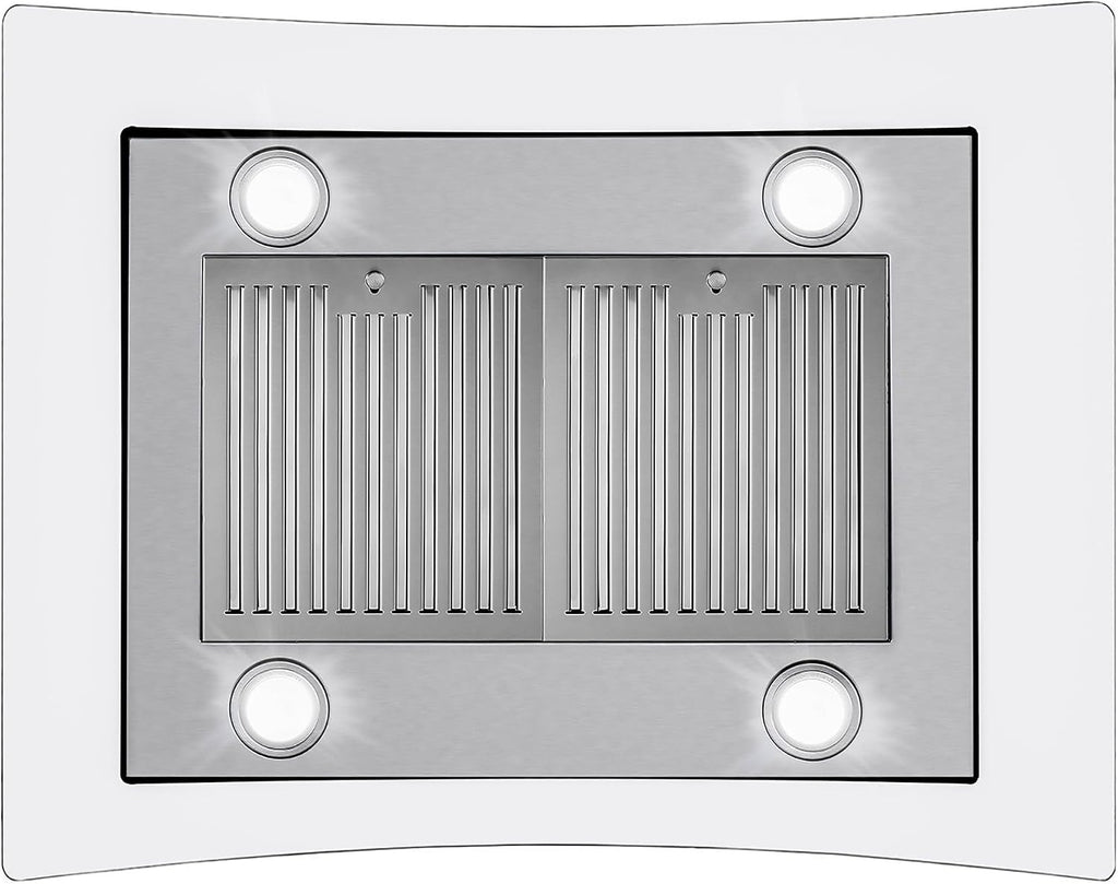 30 in. Lumin Coll 380 CFM Ducted Island Range Hood, LED, Stainless Steel