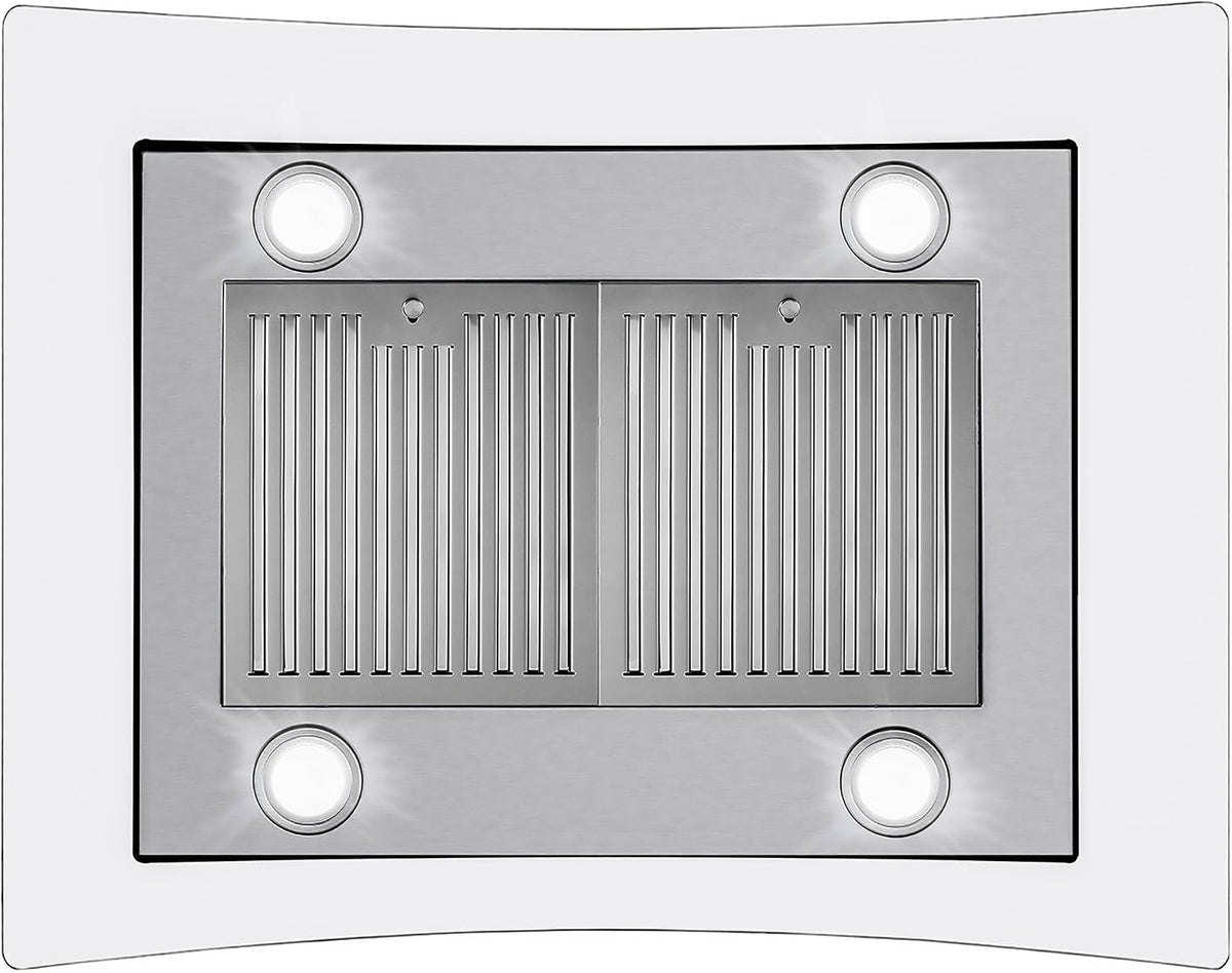 30 in. Lumin Coll 380 CFM Ducted Island Range Hood, LED, Stainless Steel