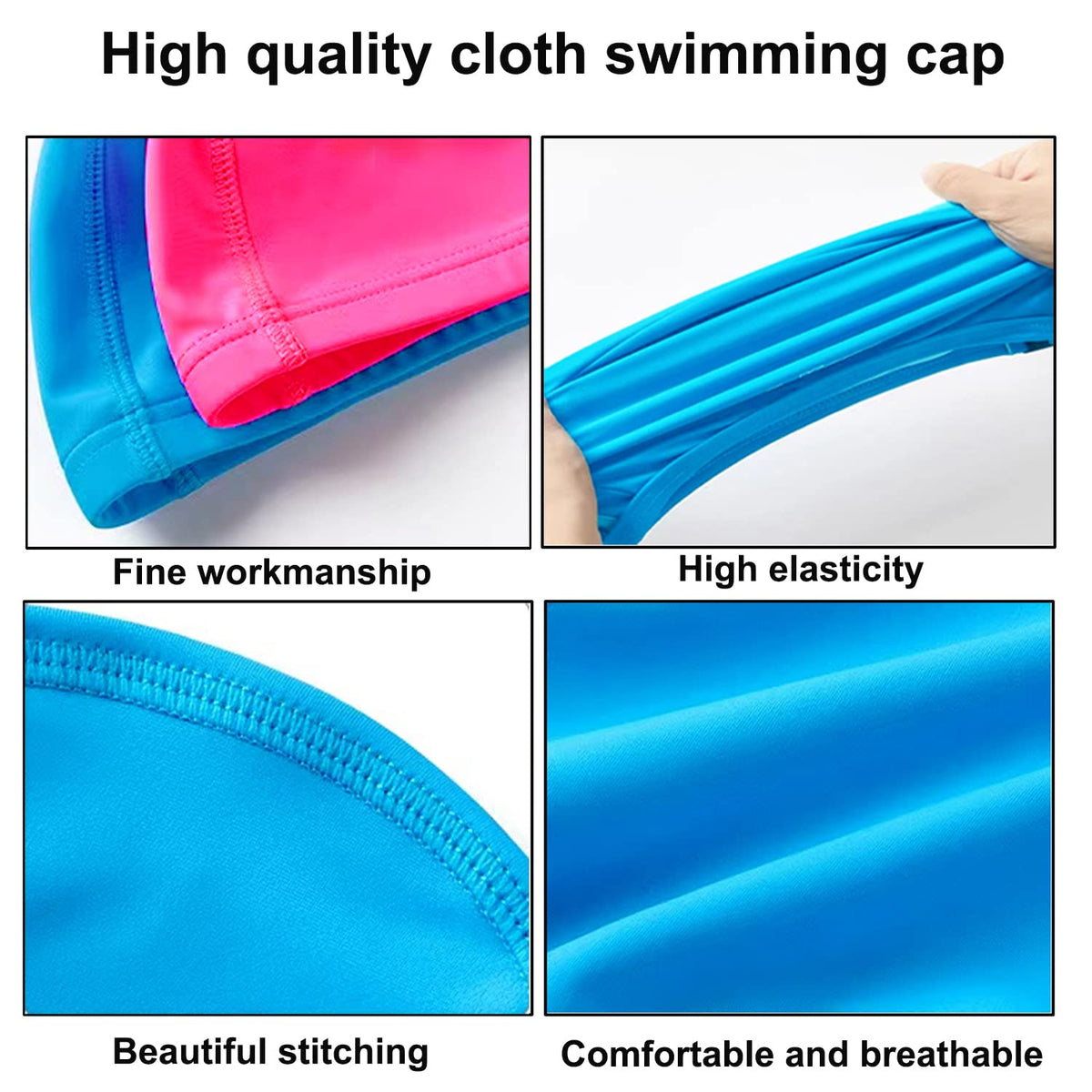 2 Swimming Caps for Kids Girls Boys Adult Light Swimming Cap Swim Hats Kid