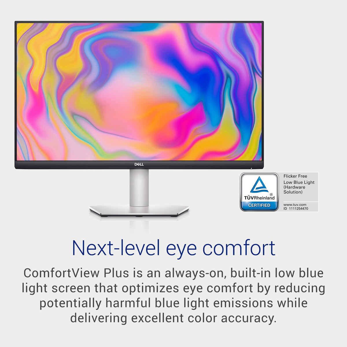 Dell 27 Plus QHD Monitor - S2725DSM - 27-inch QHD (2560x1440) 144Hz 1ms Display, 2 x 3W Speakers, HDMI/DisplayPort 1.4 Connectivity, Height/Tilt/Pivot/Swivel Adjustability, AMD FreeSync - Ash White