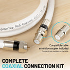 energeaster 10FT RG6 Coaxial Cable with Waterproof Rubber Boot, Black