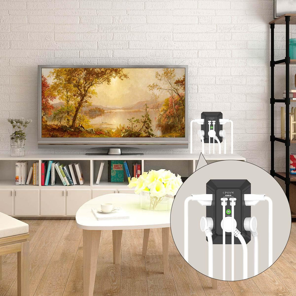 Surge Protector, QINLIANF 5 Outlet Extender with 4 USB Ports(2USB-C)