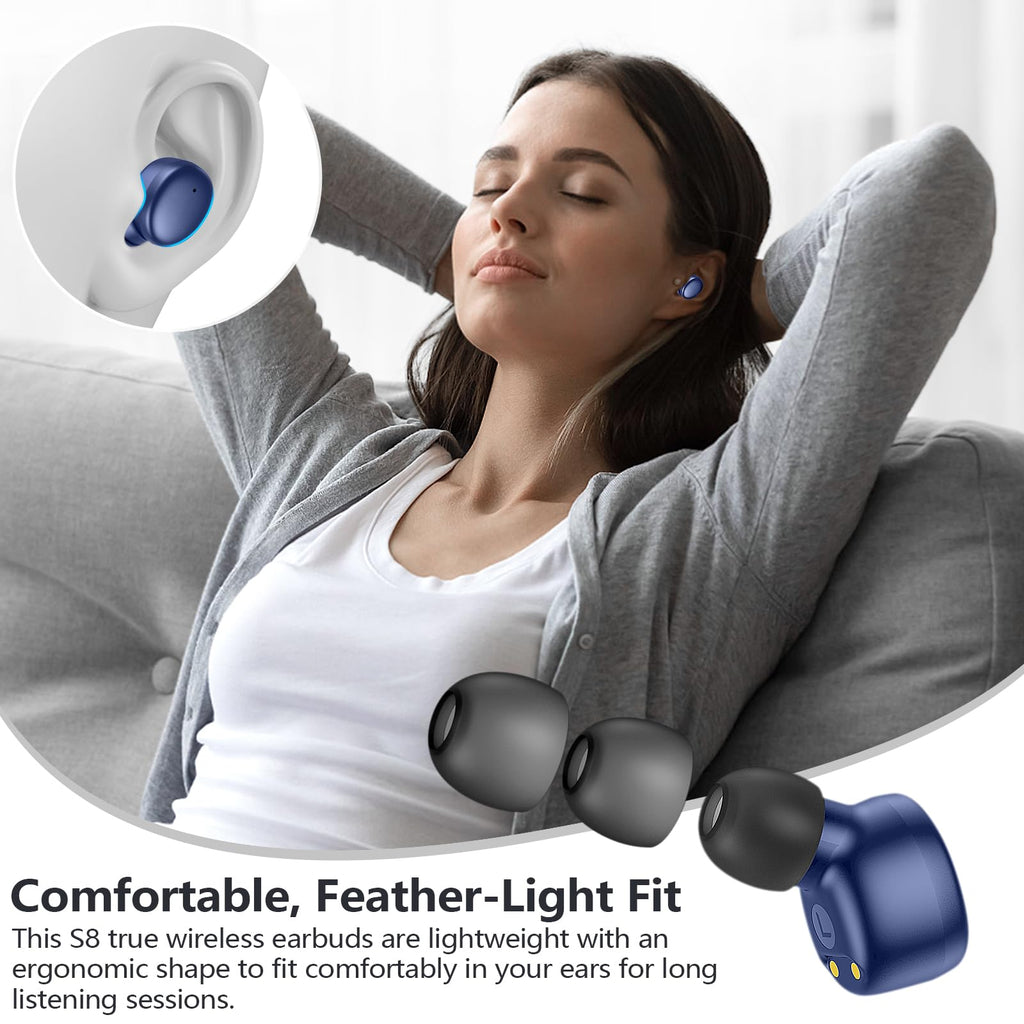 MOZOTER Mini Wireless Earbuds Bluetooth 5.3 in Ear Headphones Headsets
