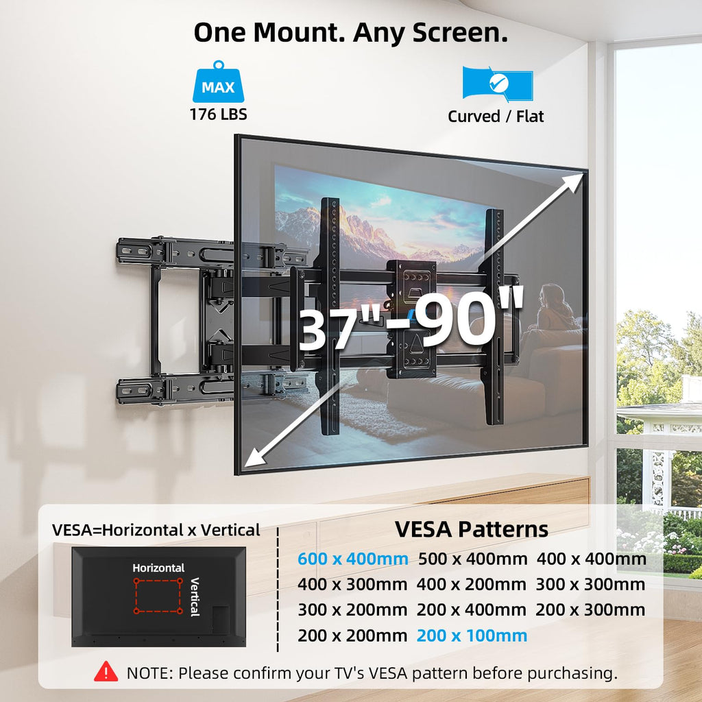 HOME VISION Heavy Duty Tilt TV Wall Mount for 32-86 Inch Flat/Curved Screen