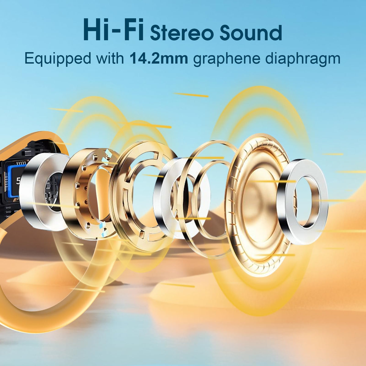 Aptkdoe Wireless Earbuds 75H Bluetooth 5.4 Sport Headphones with Earhooks
