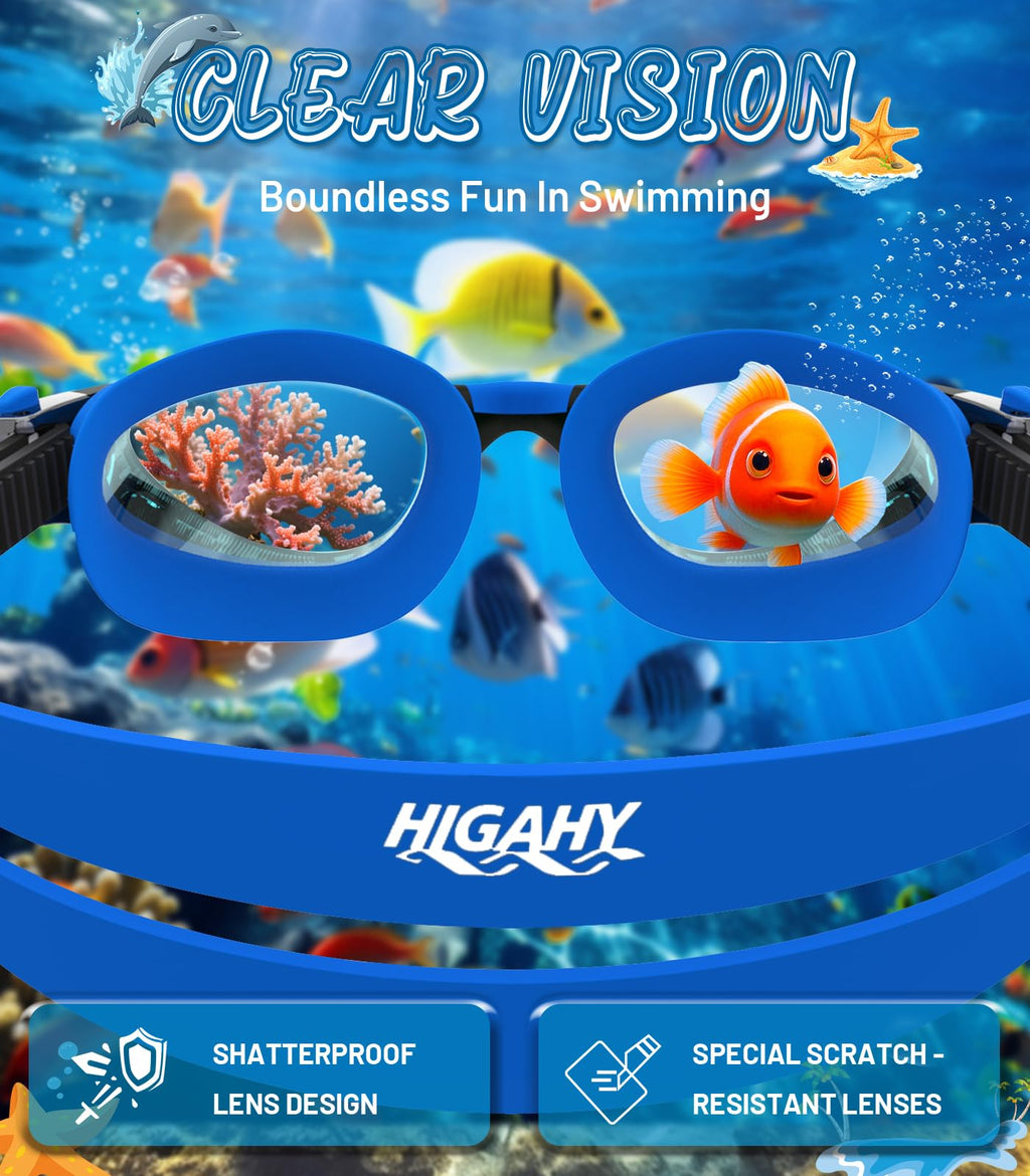 Kids Swimming Goggles for Boys & Girls Aged 6-14, Anti-Fog