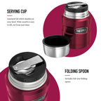 Thermos Stainless King Cranberry Red Food Flask (470ml) 9h Hot | 14h Cold