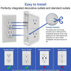 Multi Plug Wall Outlet Night Light, POWRUI 6 Outlet Extender & 3 USB Ports