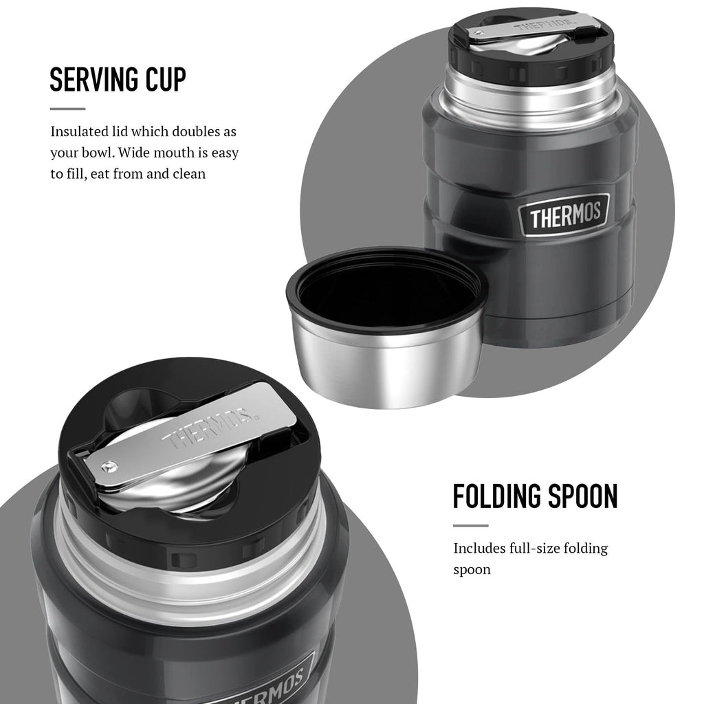 Thermos Stainless King Cranberry Red Food Flask (470ml) 9h Hot | 14h Cold