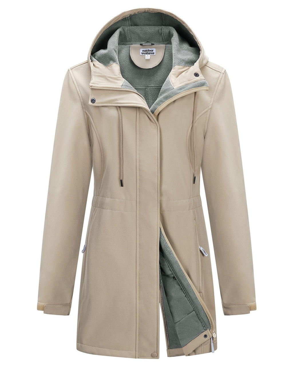 Outdoor Ventures Womens Waterproof Softshell Jacket Long Hooded Windbreaker