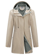 Outdoor Ventures Womens Waterproof Softshell Jacket Long Hooded Windbreaker