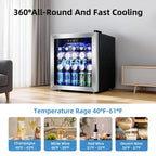 Antarctic Star 12 Bottle 48 Can Beverage Refrigerator Cooler - Mini Fridge Glass Door for Beer Soda Drinks or Wine,Freestanding Beverage Fridge for Home and Bar with Adjustable Shelving, 1.3 Cu. Ft.