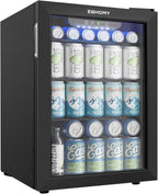 EUHOMY 24 Can Mini Fridge, 18L Beverage Refrigerator with Quiet Compressor