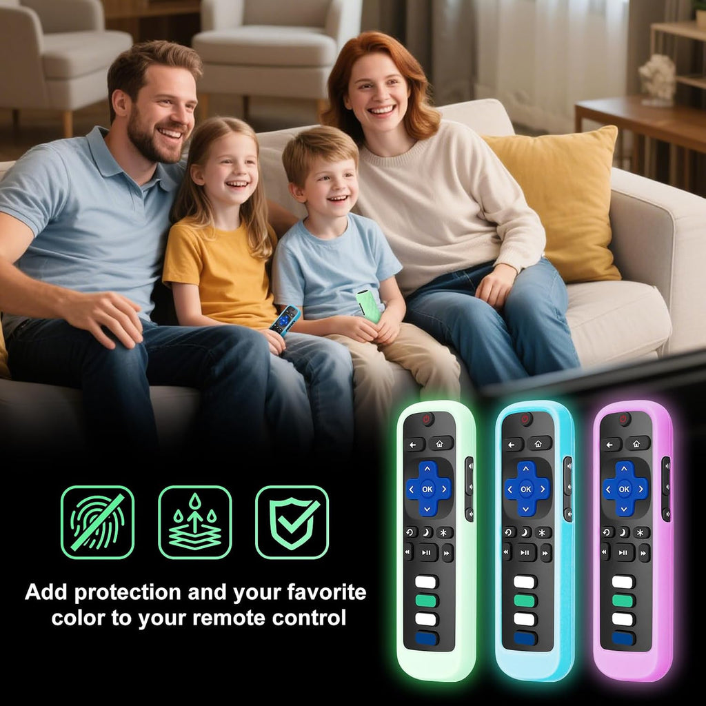 for Roku-Remote-Cover,Glow in The Dark Silicone Protective Case