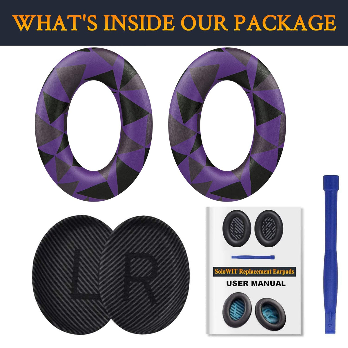 SoloWIT Earpads for Bose QC35 & QC35 ii - Brilliant Blue