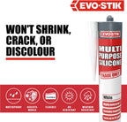 EVO-STIK Multipurpose Silicone Sealant White - Waterproof & Mould Resistant