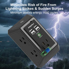 Multi Plug Wall Outlet Night Light, POWRUI 6 Outlet Extender & 3 USB Ports