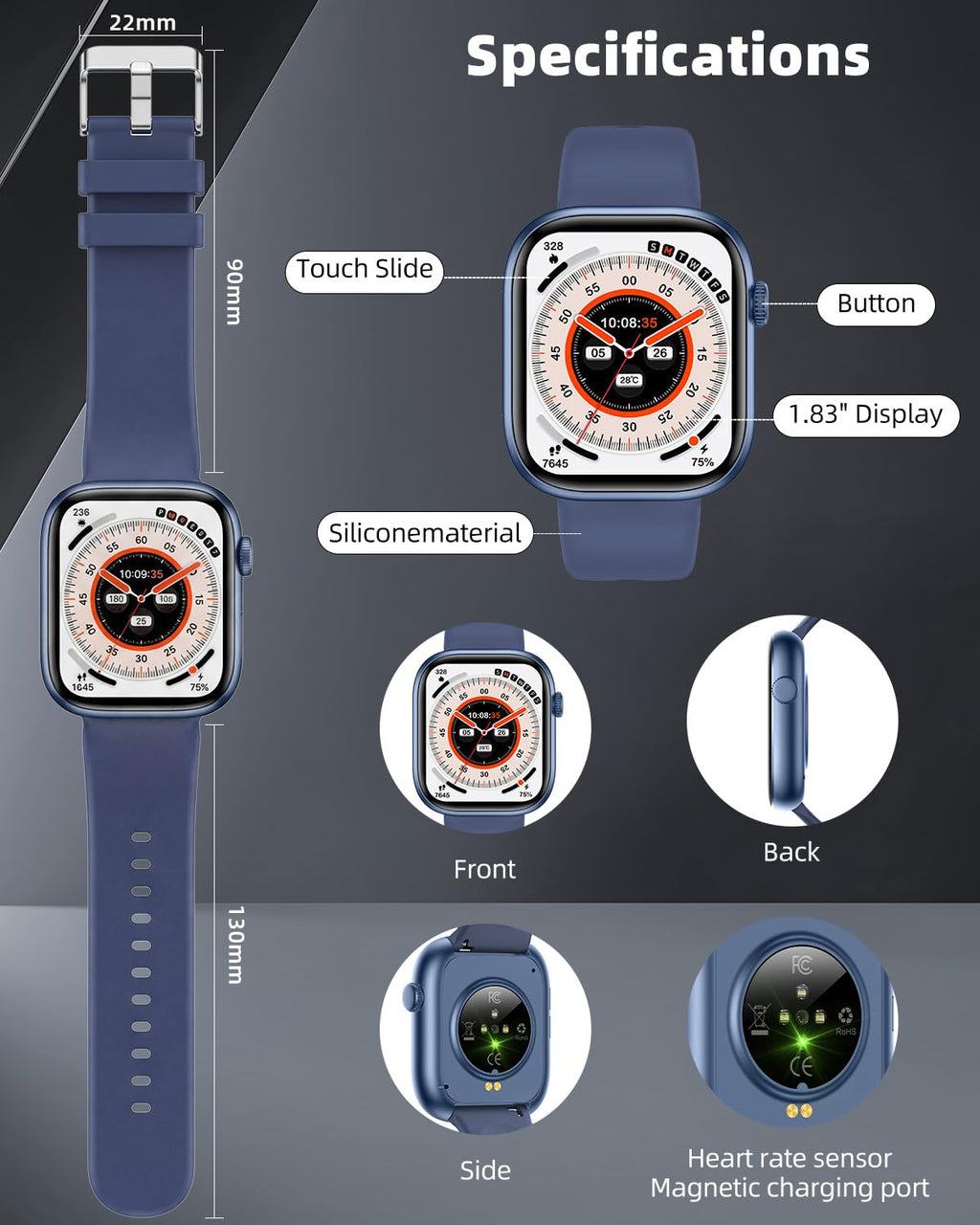 Smart Watch for Women, Bluetooth Answer/Make Calls, 1.83"HD Screen