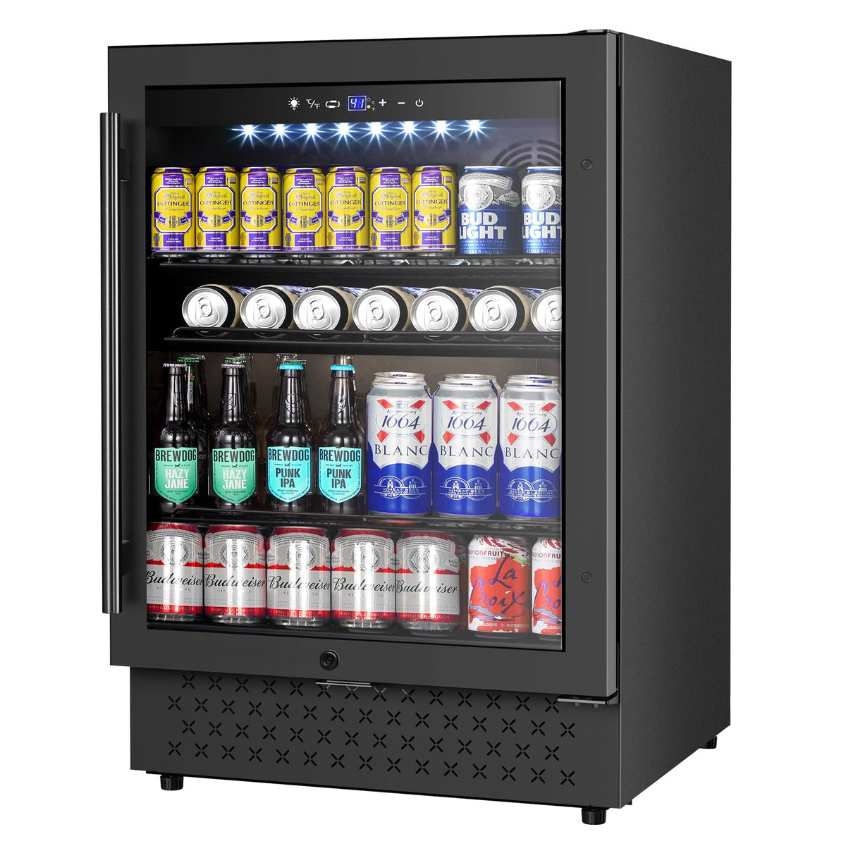 24" Dual Zone Wine and Beverage Refrigerator, Under Counter with Glass Door