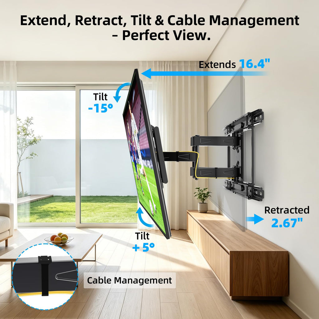 HOME VISION Heavy Duty Tilt TV Wall Mount for 32-86 Inch Flat/Curved Screen