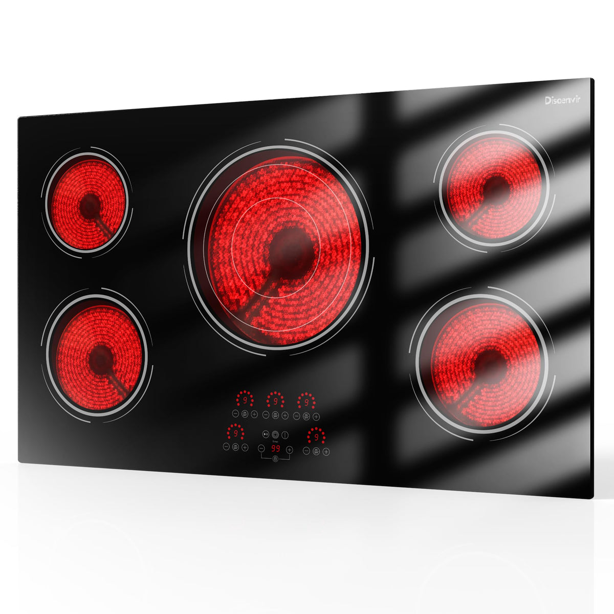 2 Burner Electric Cooktop 110V, 2000W Shard Power