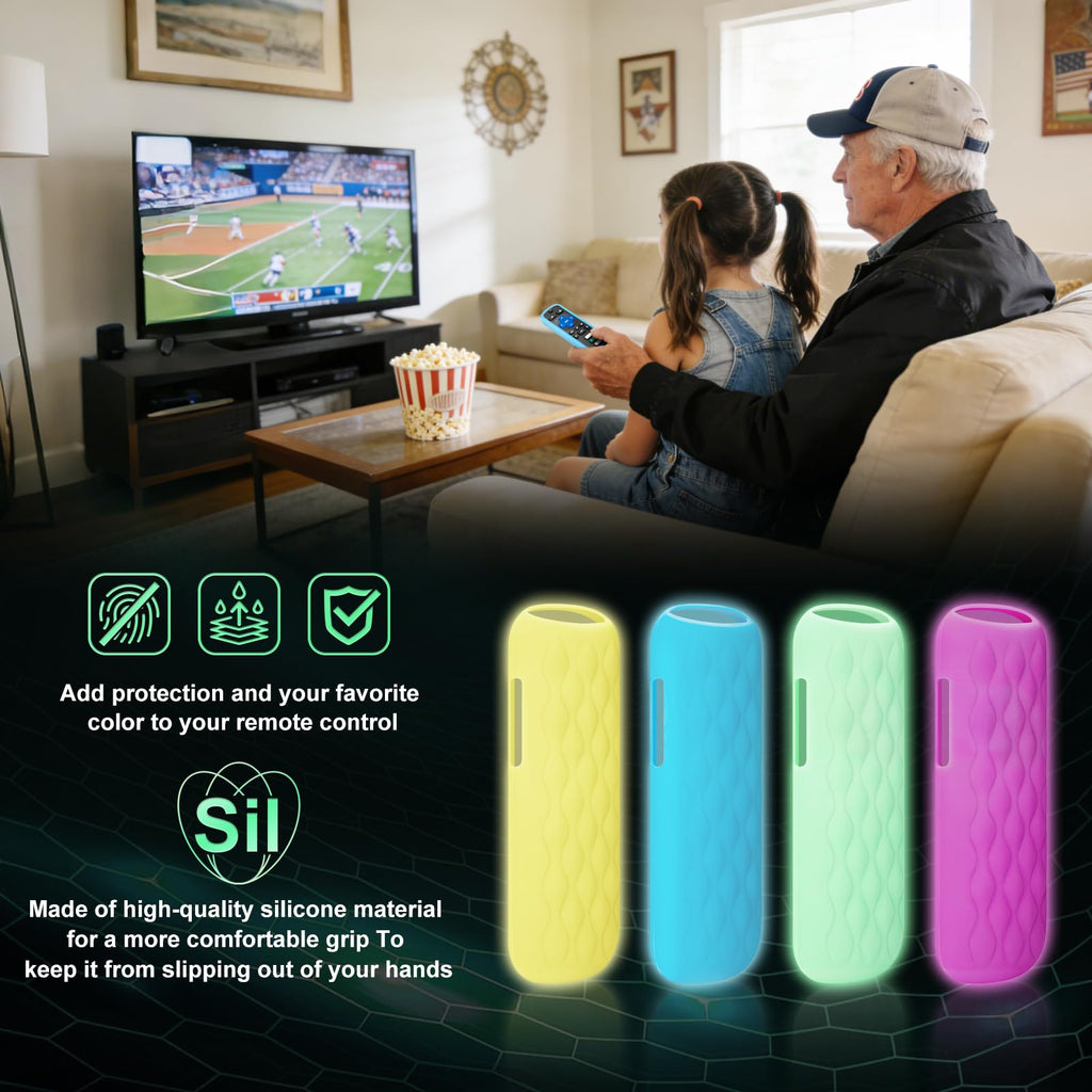 for Roku-Remote-Cover,Glow in The Dark Silicone Protective Case