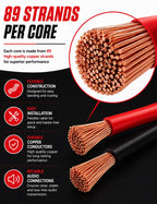 Xtremeauto 10m Speaker Cable 2 x 1.0mm² – 2 Core Red & Black Audio Cable with 89 Strands Per Core for Home Hi-Fi, Speakers, Amplifiers & Car Audio Systems