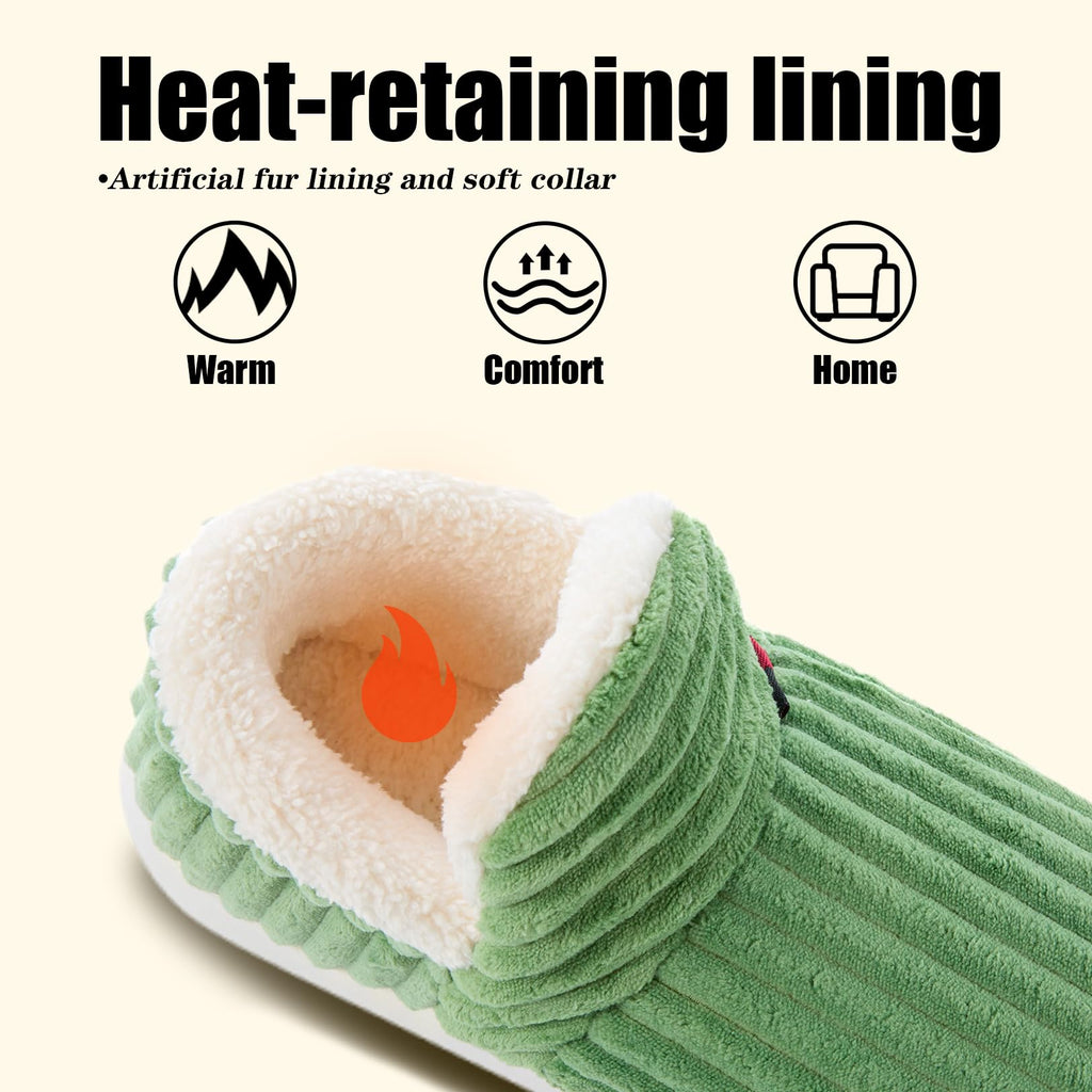Misolin Slippers Women Clouds Bootie Corduroy Memory Foam Warm House Shoes