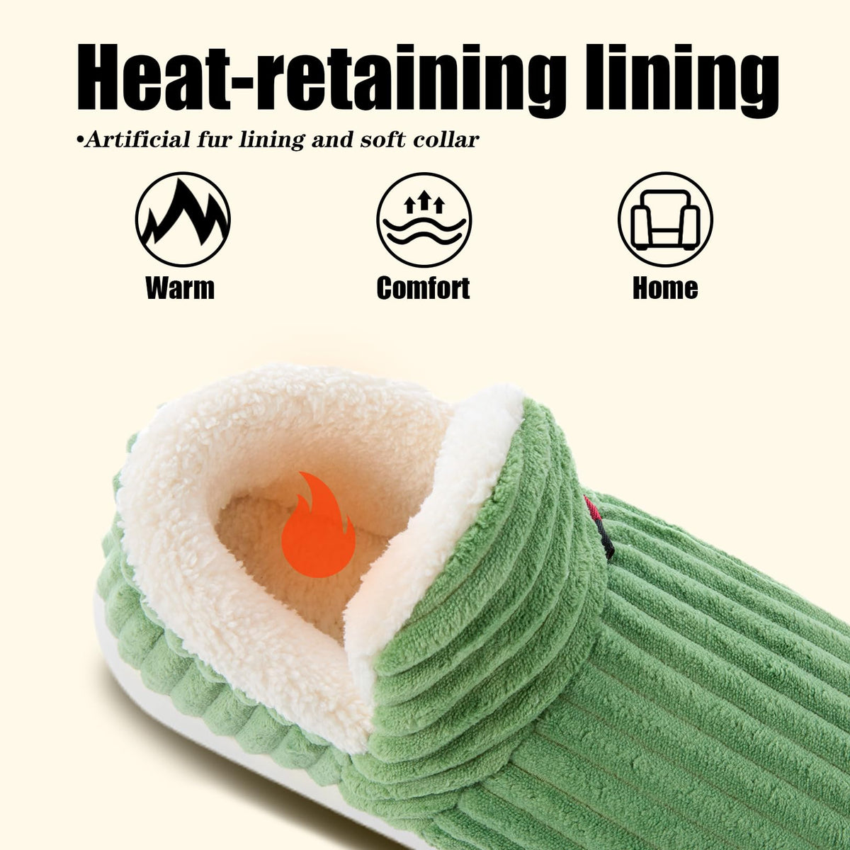 Misolin Slippers Women Clouds Bootie Corduroy Memory Foam Warm House Shoes