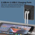 Multi Plug Wall Outlet Surge Protector with 6-Outlet & 4 USB Ports(2USB-C)